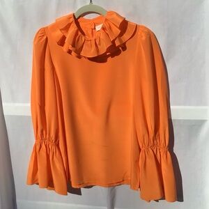 Tory Burch Orange 100% Silk Top